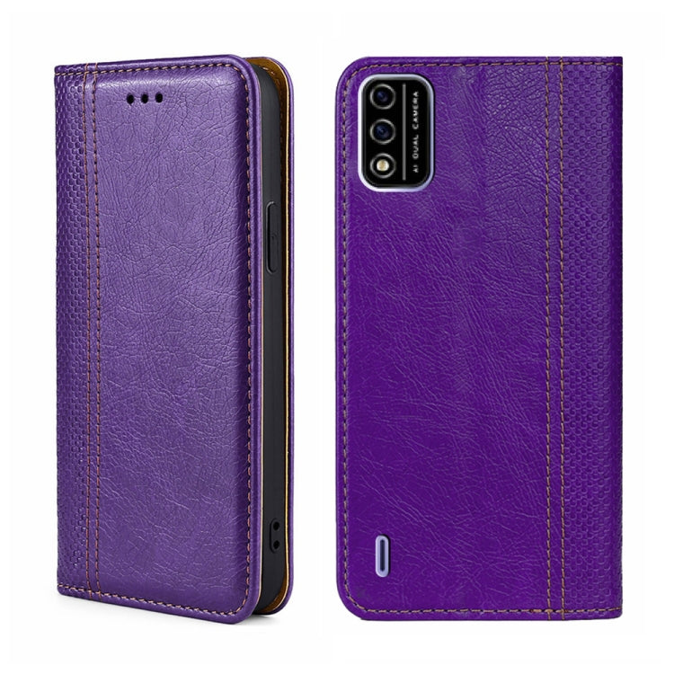For Itel A48 Grid Texture Magnetic Flip Leather Phone Case