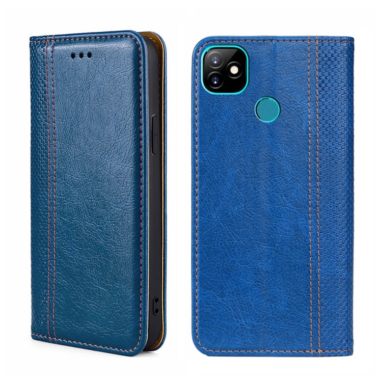 For Itel Vision 1 Grid Texture Magnetic Flip Leather Phone Case