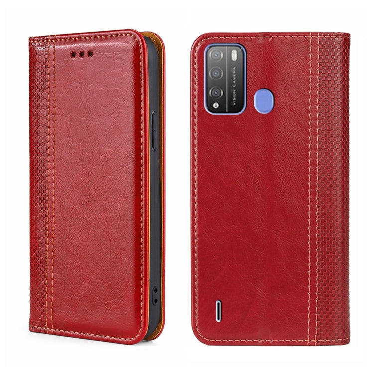 For Itel Vision 1 Pro Grid Texture Magnetic Flip Leather Phone Case