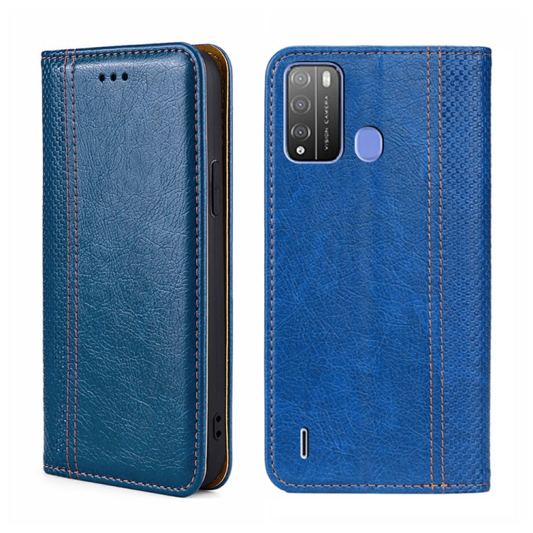For Itel Vision 1 Pro Grid Texture Magnetic Flip Leather Phone Case