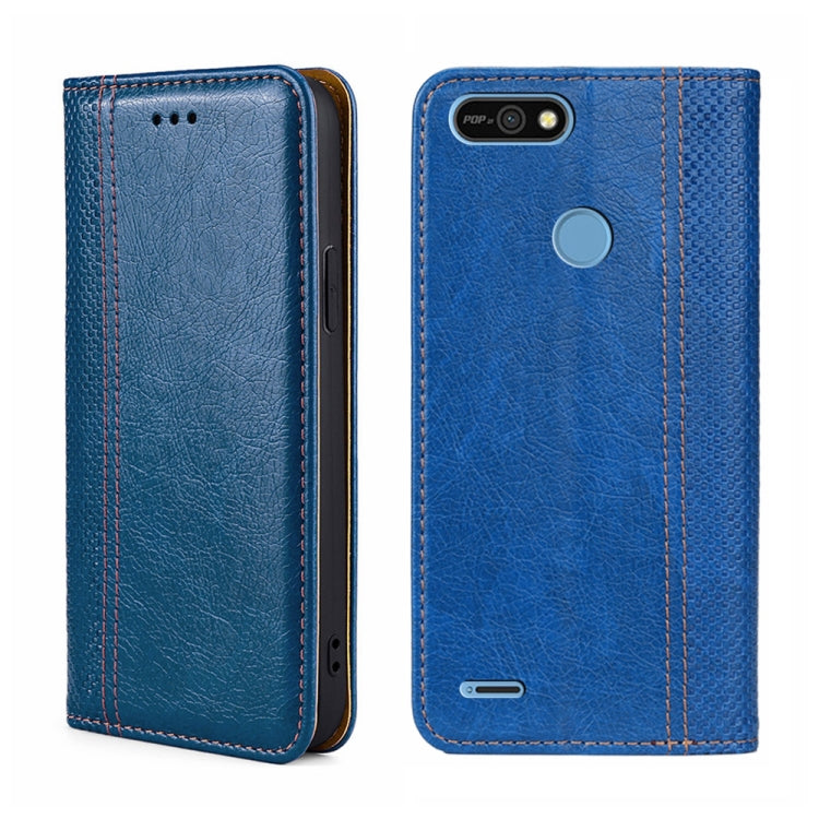 For Tecno Pop 2/Pop 2 F/Pop 2 Pro/Pop 2 Power/Itel P13 Grid Texture Magnetic Flip Leather Phone Case