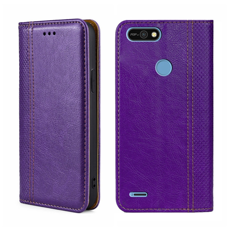 For Tecno Pop 2/Pop 2 F/Pop 2 Pro/Pop 2 Power/Itel P13 Grid Texture Magnetic Flip Leather Phone Case