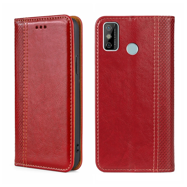 For Tecno Spark 6 GO Grid Texture Magnetic Flip Leather Phone Case