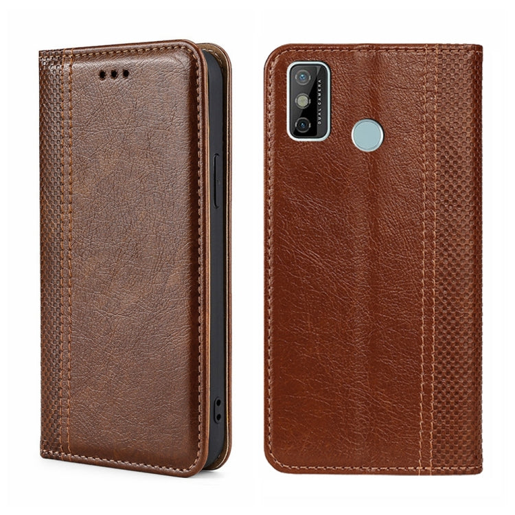 For Tecno Spark 6 GO Grid Texture Magnetic Flip Leather Phone Case