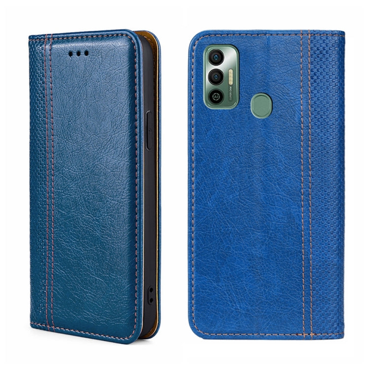 For Tecno Spark 7 Grid Texture Magnetic Flip Leather Phone Case