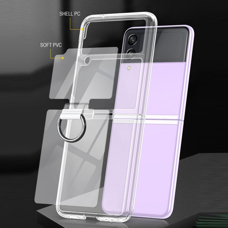 For Samsung Galaxy Z Flip4 5G PC PVC Ring Phone Case