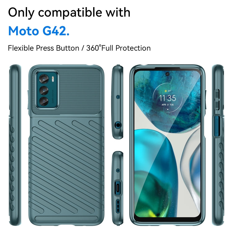 For Motorola Moto G42 Thunderbolt Shockproof TPU Protective Soft Phone Case(Green)