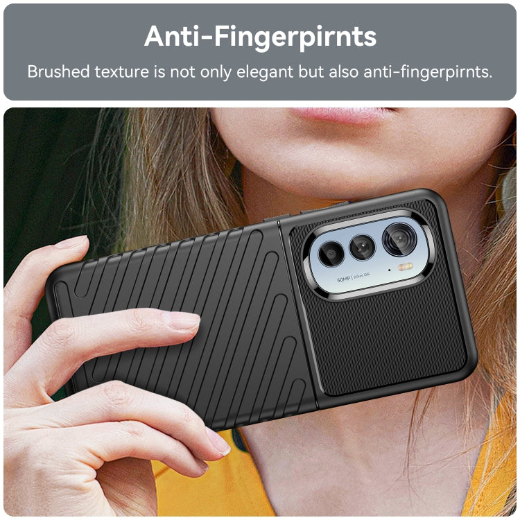 For Motorola Edge 30 Pro Thunderbolt Shockproof TPU Protective Soft Phone Case(Black)