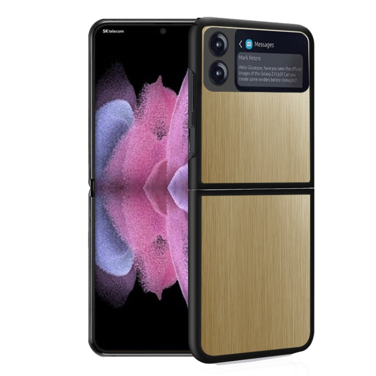 For Samsung Galaxy Z Flip3 5G Carbon Fiber Texture Stainless Steel Protective Phone Case