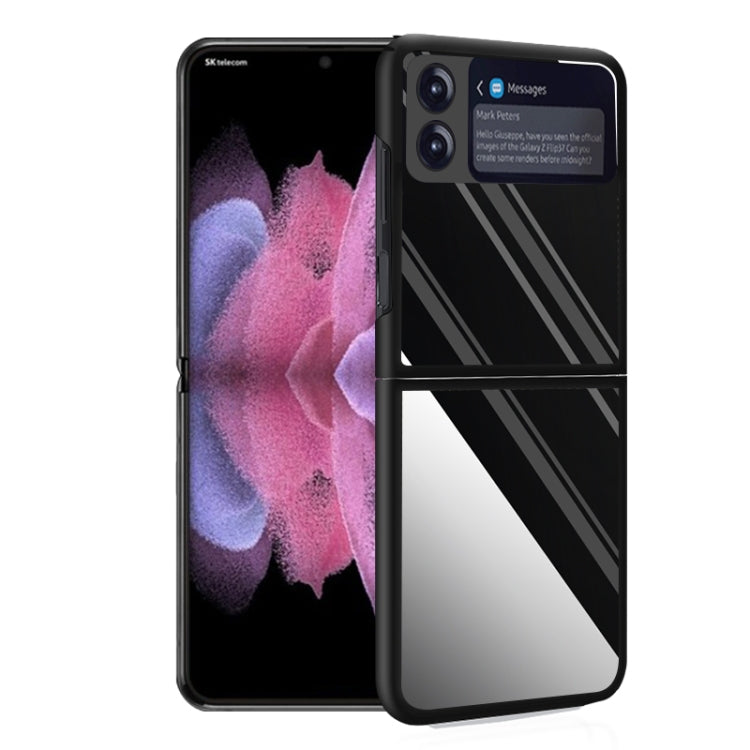 For Samsung Galaxy Z Flip3 5G Carbon Fiber Texture Stainless Steel Protective Phone Case