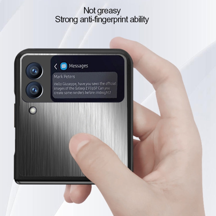 For Samsung Galaxy Z Flip3 5G Carbon Fiber Texture Stainless Steel Protective Phone Case