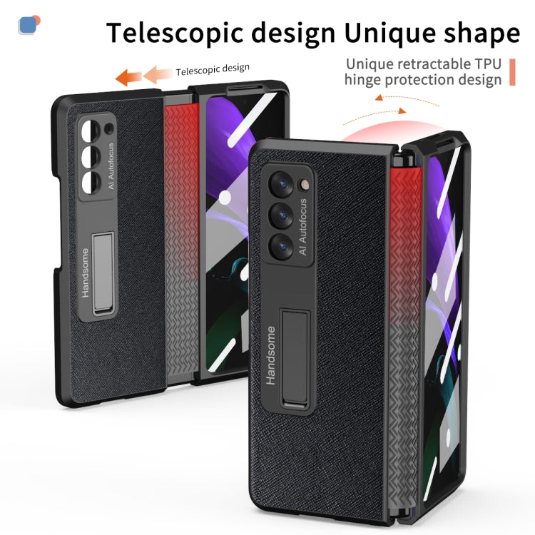 For Samsung Galaxy Z Fold2 5G Retractable Hinge TPU + PC Phone Case with Protective Film