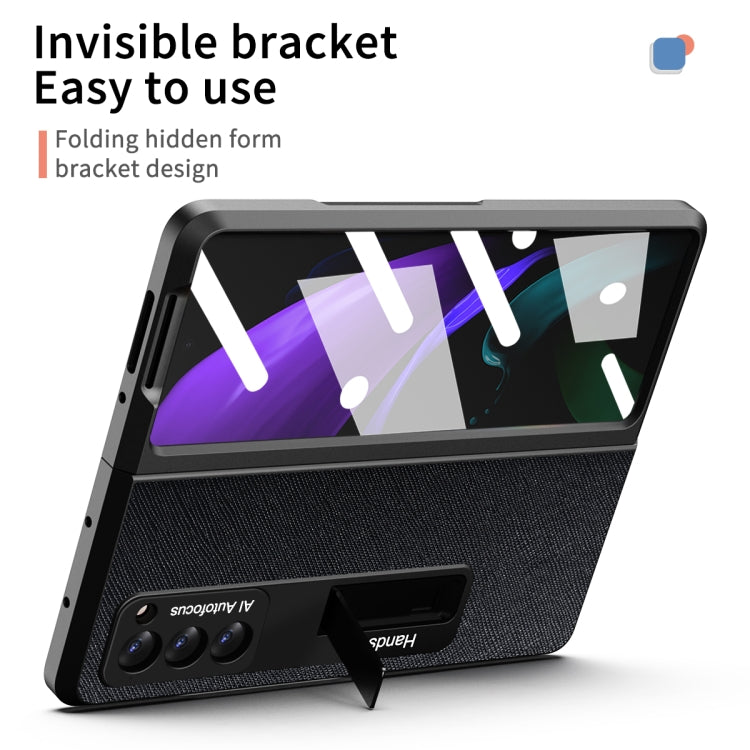 For Samsung Galaxy Z Fold2 5G Retractable Hinge TPU + PC Phone Case with Protective Film