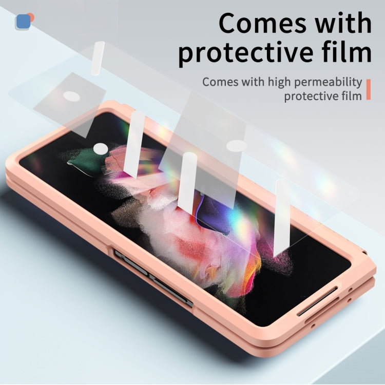For Samsung Galaxy Z Fold3 5G Retractable Hinge TPU + PC Phone Case with Protective Film