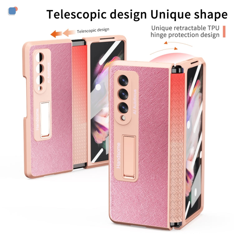 For Samsung Galaxy Z Fold3 5G Retractable Hinge TPU + PC Phone Case with Protective Film