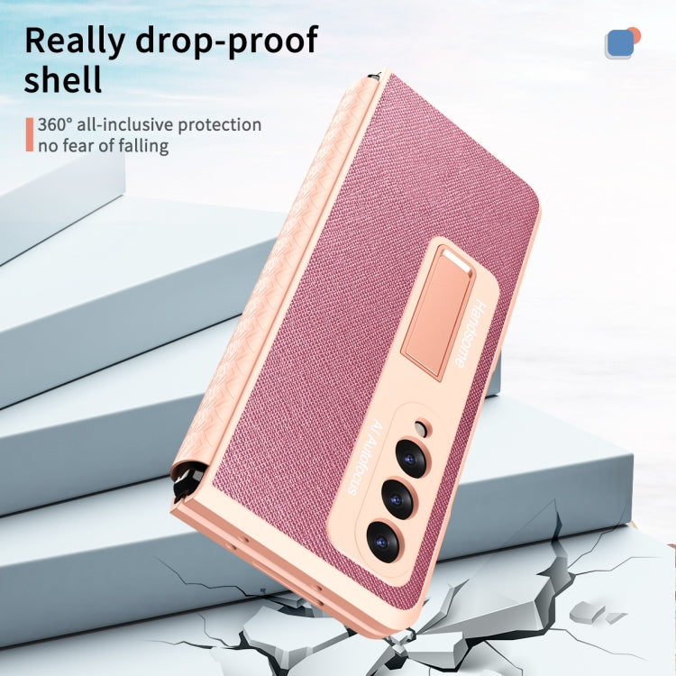 For Samsung Galaxy Z Fold3 5G Retractable Hinge TPU + PC Phone Case with Protective Film