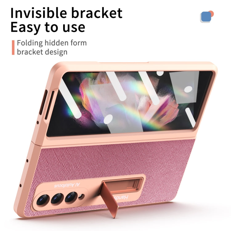 For Samsung Galaxy Z Fold3 5G Retractable Hinge TPU + PC Phone Case with Protective Film