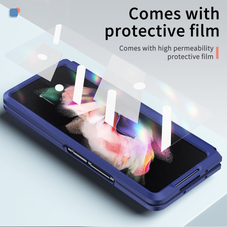 For Samsung Galaxy Z Fold3 5G Retractable Hinge TPU + PC Phone Case with Protective Film