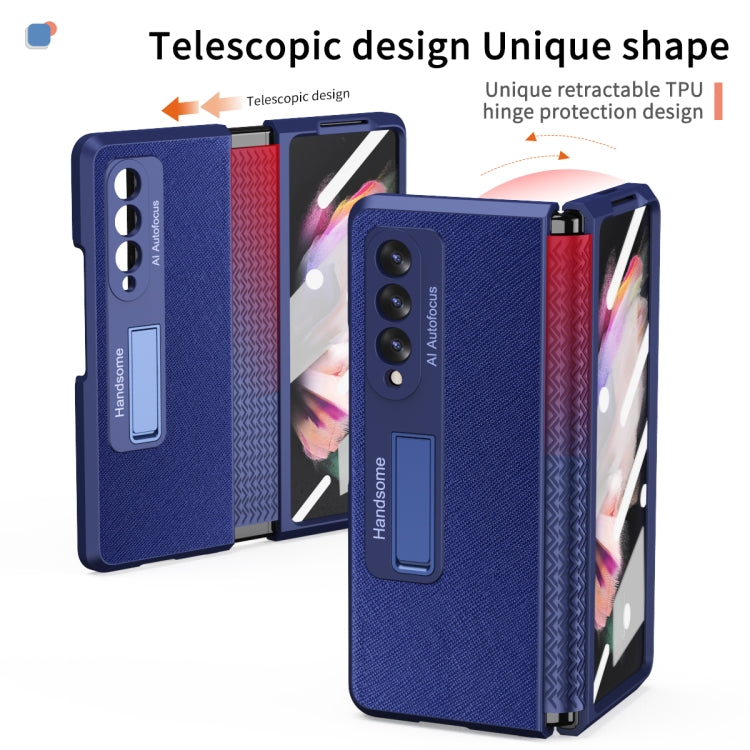 For Samsung Galaxy Z Fold3 5G Retractable Hinge TPU + PC Phone Case with Protective Film