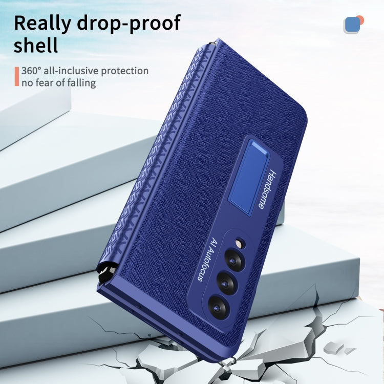 For Samsung Galaxy Z Fold3 5G Retractable Hinge TPU + PC Phone Case with Protective Film
