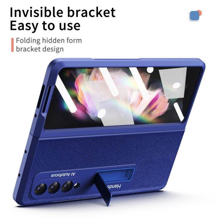 For Samsung Galaxy Z Fold3 5G Retractable Hinge TPU + PC Phone Case with Protective Film