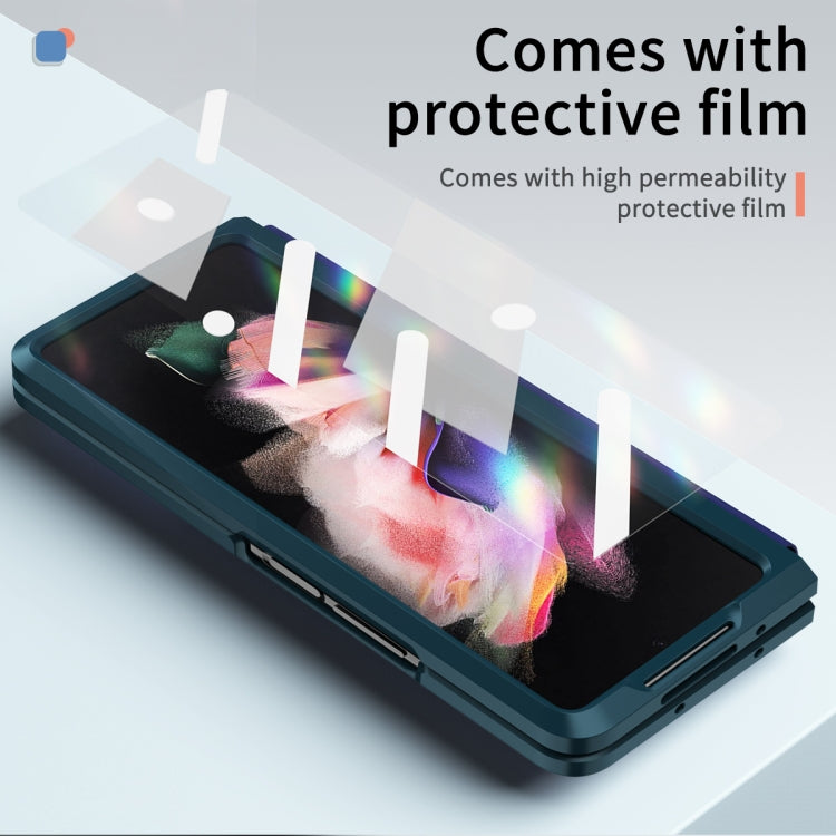 For Samsung Galaxy Z Fold3 5G Retractable Hinge TPU + PC Phone Case with Protective Film