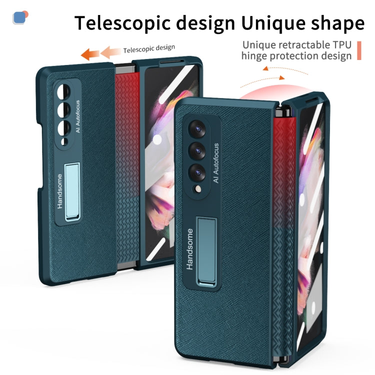For Samsung Galaxy Z Fold3 5G Retractable Hinge TPU + PC Phone Case with Protective Film