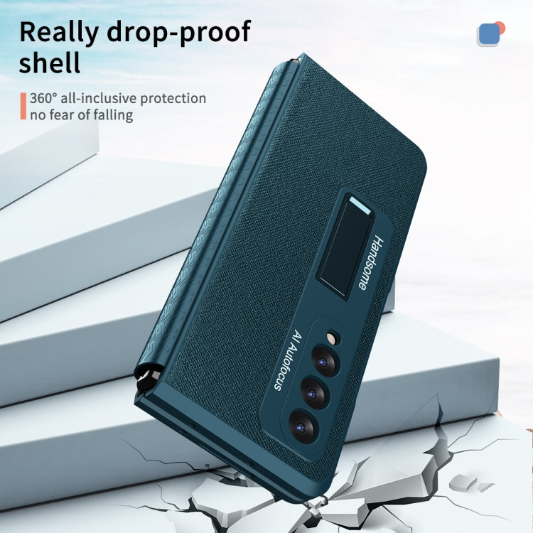 For Samsung Galaxy Z Fold3 5G Retractable Hinge TPU + PC Phone Case with Protective Film
