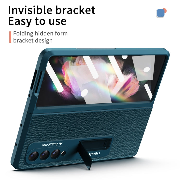 For Samsung Galaxy Z Fold3 5G Retractable Hinge TPU + PC Phone Case with Protective Film