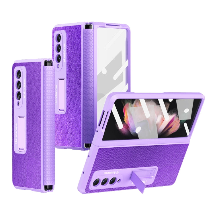 For Samsung Galaxy Z Fold3 5G Retractable Hinge TPU + PC Phone Case with Protective Film