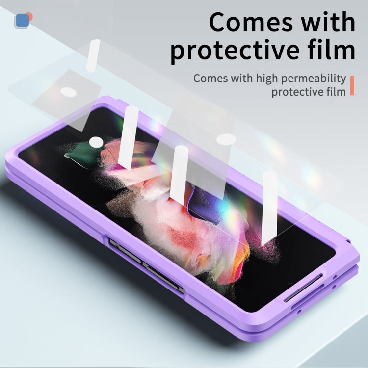 For Samsung Galaxy Z Fold3 5G Retractable Hinge TPU + PC Phone Case with Protective Film