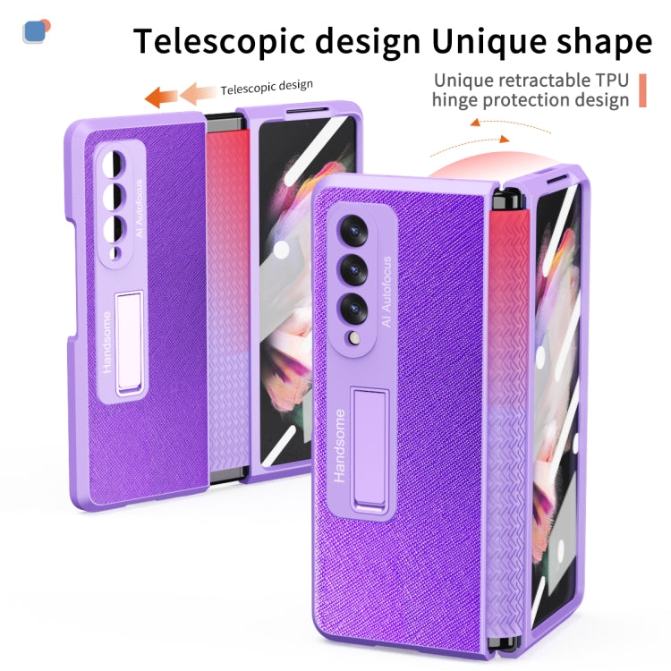 For Samsung Galaxy Z Fold3 5G Retractable Hinge TPU + PC Phone Case with Protective Film