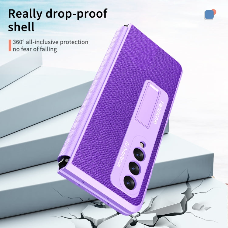 For Samsung Galaxy Z Fold3 5G Retractable Hinge TPU + PC Phone Case with Protective Film
