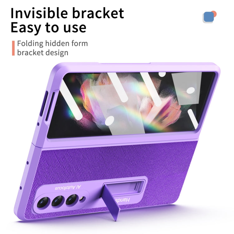 For Samsung Galaxy Z Fold3 5G Retractable Hinge TPU + PC Phone Case with Protective Film