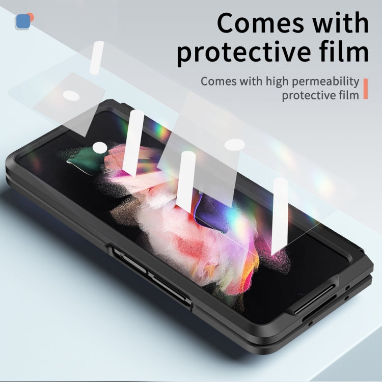 For Samsung Galaxy Z Fold3 5G Retractable Hinge TPU + PC Phone Case with Protective Film