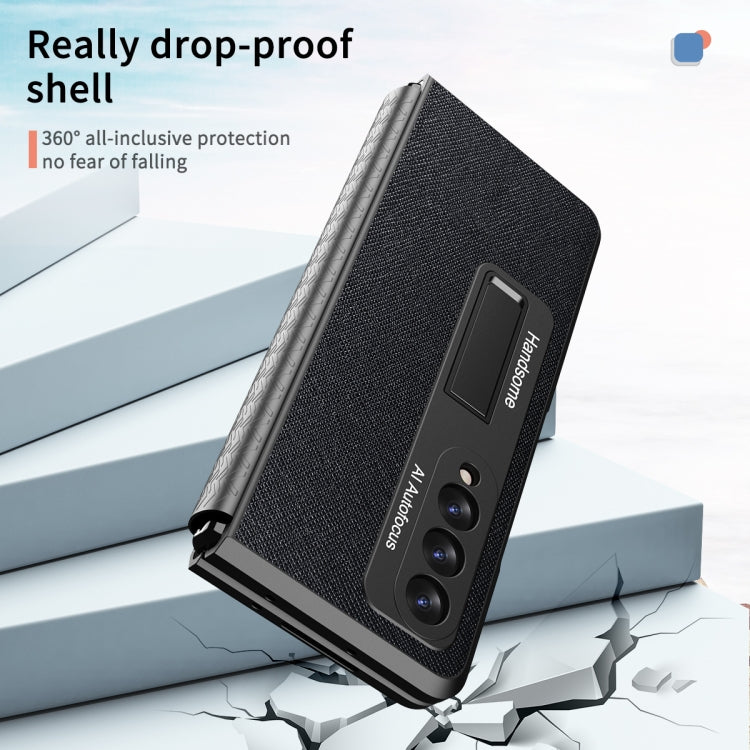 For Samsung Galaxy Z Fold3 5G Retractable Hinge TPU + PC Phone Case with Protective Film