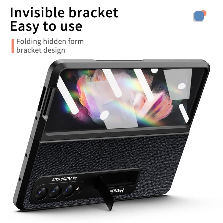 For Samsung Galaxy Z Fold3 5G Retractable Hinge TPU + PC Phone Case with Protective Film