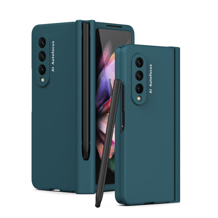 For Samsung Galaxy Z Fold3 5G Macaron Hinge Phone Case with Stylus Pen Fold Edition & Protective Film