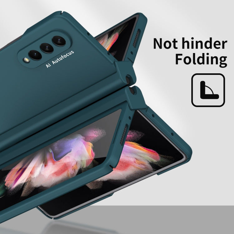 For Samsung Galaxy Z Fold3 5G Macaron Hinge Phone Case with Stylus Pen Fold Edition & Protective Film