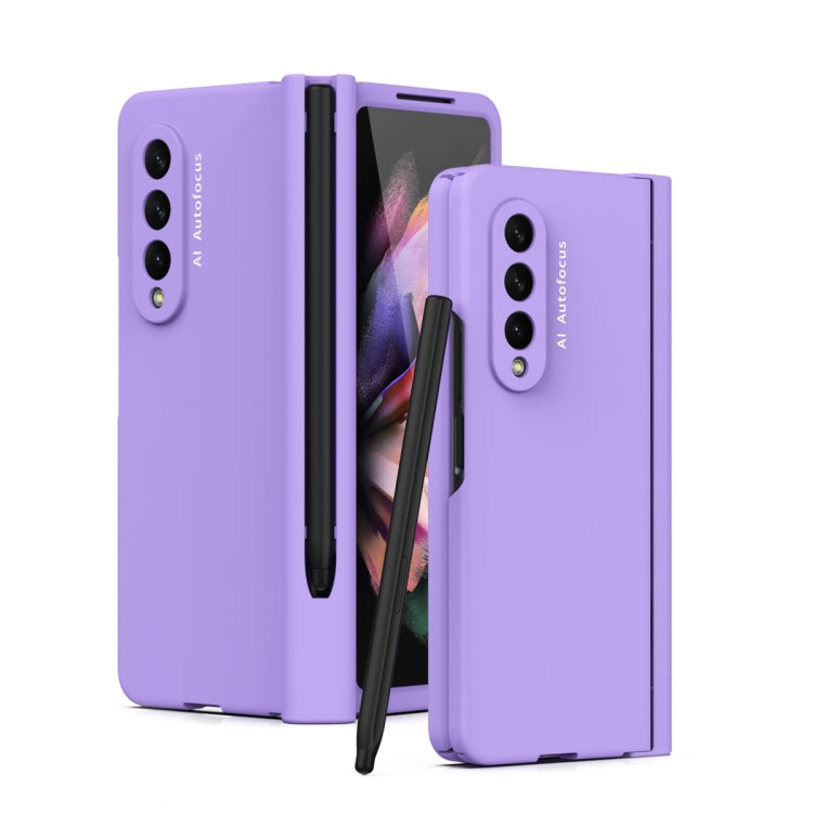 For Samsung Galaxy Z Fold3 5G Macaron Hinge Phone Case with Stylus Pen Fold Edition & Protective Film