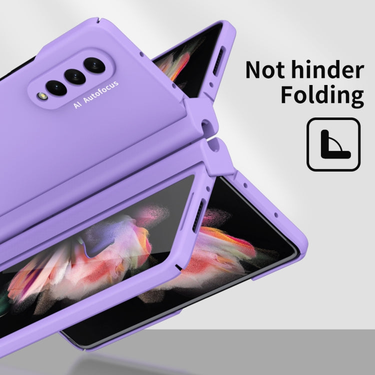 For Samsung Galaxy Z Fold3 5G Macaron Hinge Phone Case with Stylus Pen Fold Edition & Protective Film