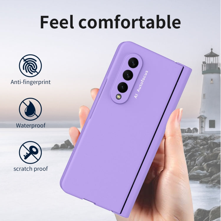 For Samsung Galaxy Z Fold3 5G Macaron Hinge Phone Case with Stylus Pen Fold Edition & Protective Film