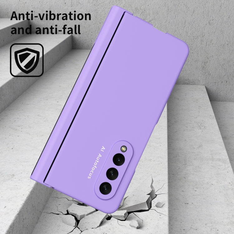 For Samsung Galaxy Z Fold3 5G Macaron Hinge Phone Case with Stylus Pen Fold Edition & Protective Film