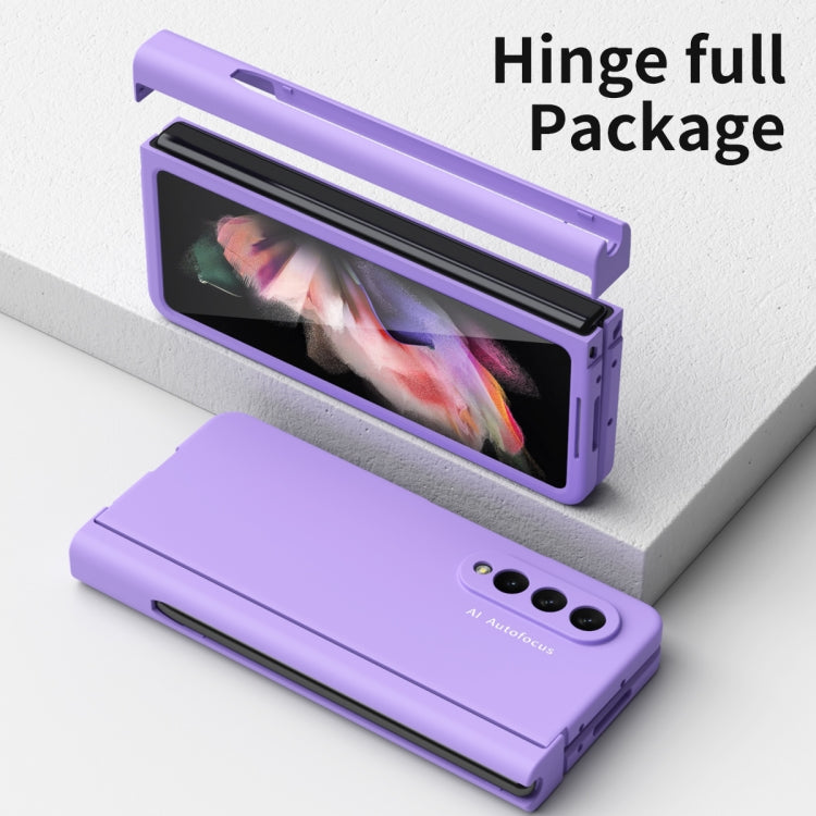 For Samsung Galaxy Z Fold3 5G Macaron Hinge Phone Case with Stylus Pen Fold Edition & Protective Film