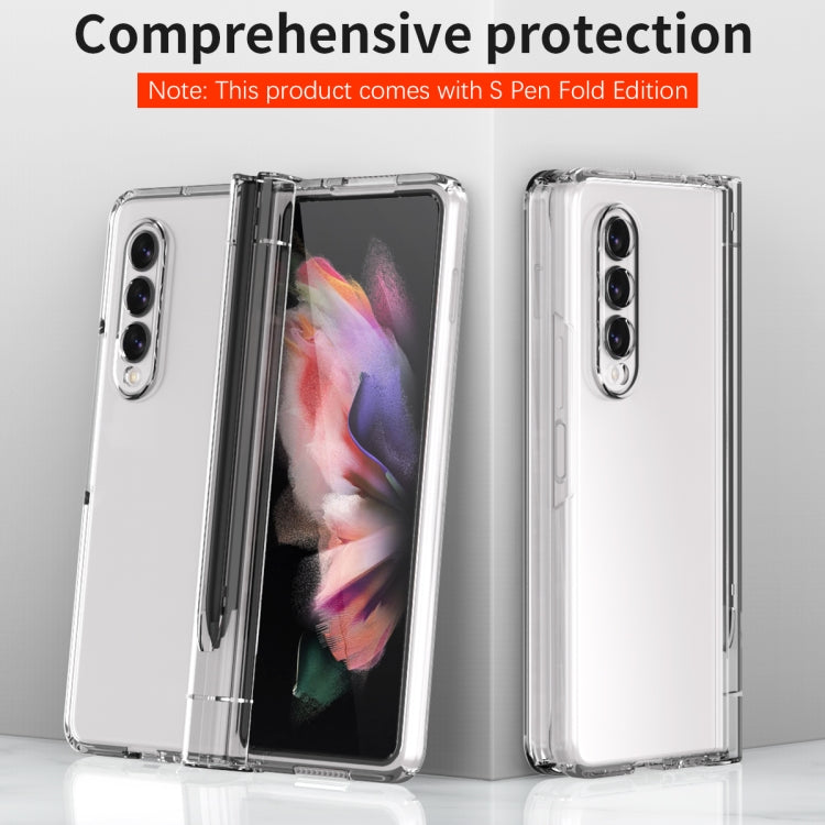 For Samsung Galaxy Z Fold3 5G Macaron Hinge Phone Case with Stylus Pen Fold Edition & Protective Film
