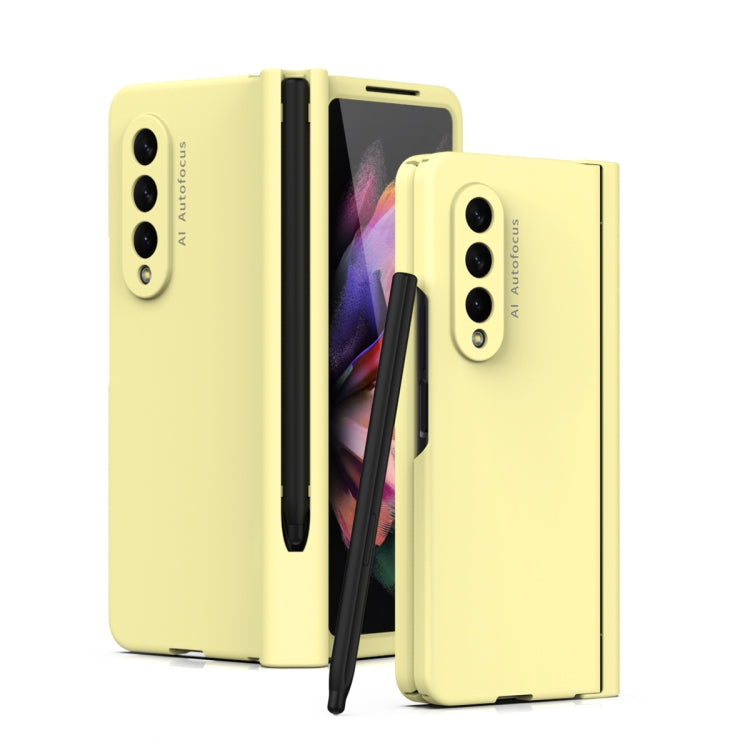 For Samsung Galaxy Z Fold3 5G Macaron Hinge Phone Case with Stylus Pen Fold Edition & Protective Film