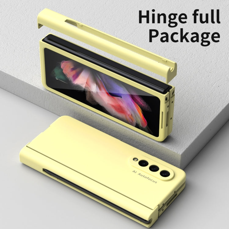 For Samsung Galaxy Z Fold3 5G Macaron Hinge Phone Case with Stylus Pen Fold Edition & Protective Film