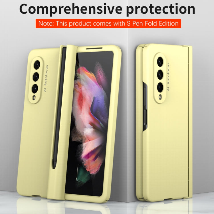 For Samsung Galaxy Z Fold3 5G Macaron Hinge Phone Case with Stylus Pen Fold Edition & Protective Film
