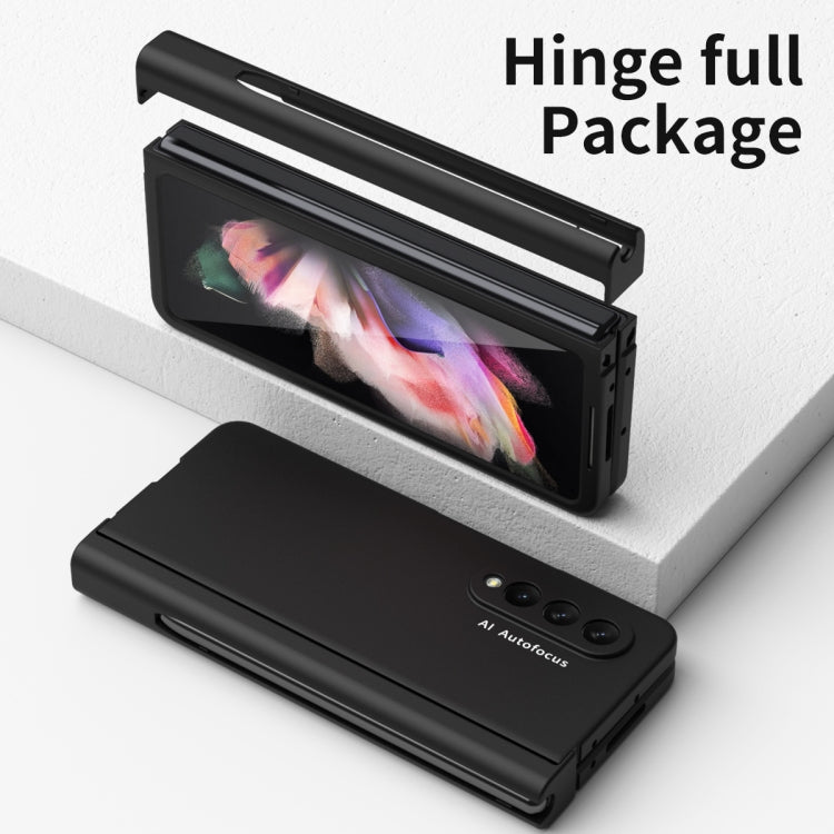 For Samsung Galaxy Z Fold3 5G Macaron Hinge Phone Case with Stylus Pen Fold Edition & Protective Film