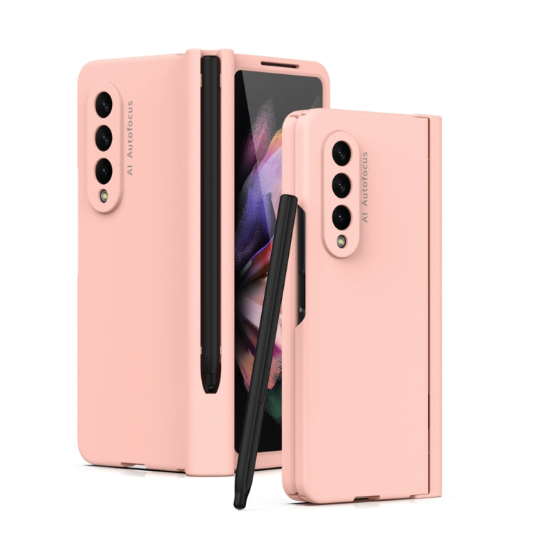For Samsung Galaxy Z Fold3 5G Macaron Hinge Phone Case with Stylus Pen Fold Edition & Protective Film